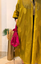 Aranya Gold Chanderi Silk Overlay