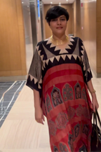 Sinduri II Ajrakh Modal Silk Kaftan Set for Women