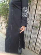 BLACK A-LINE LINEN KURTA AND LINEN PLAIN PANTS SET