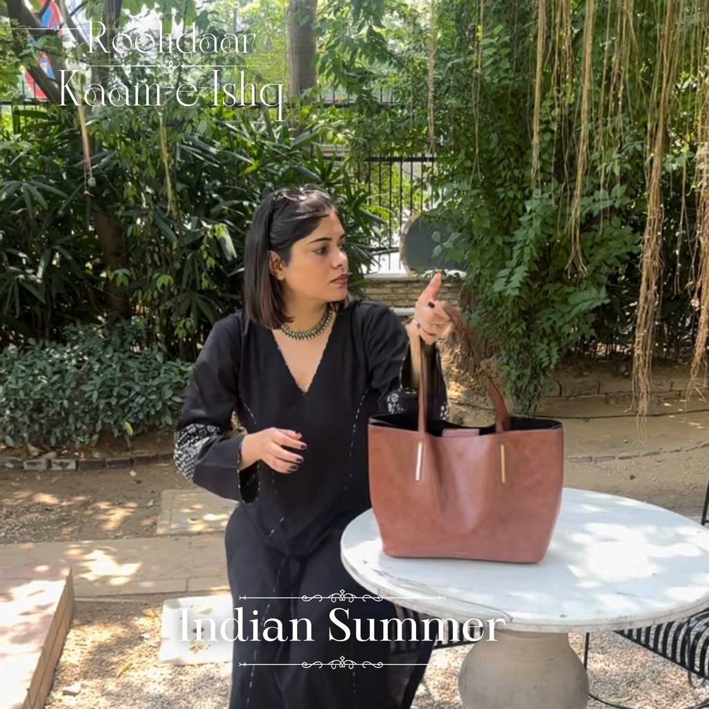 BLACK A-LINE LINEN KURTA AND LINEN PLAIN PANTS SET